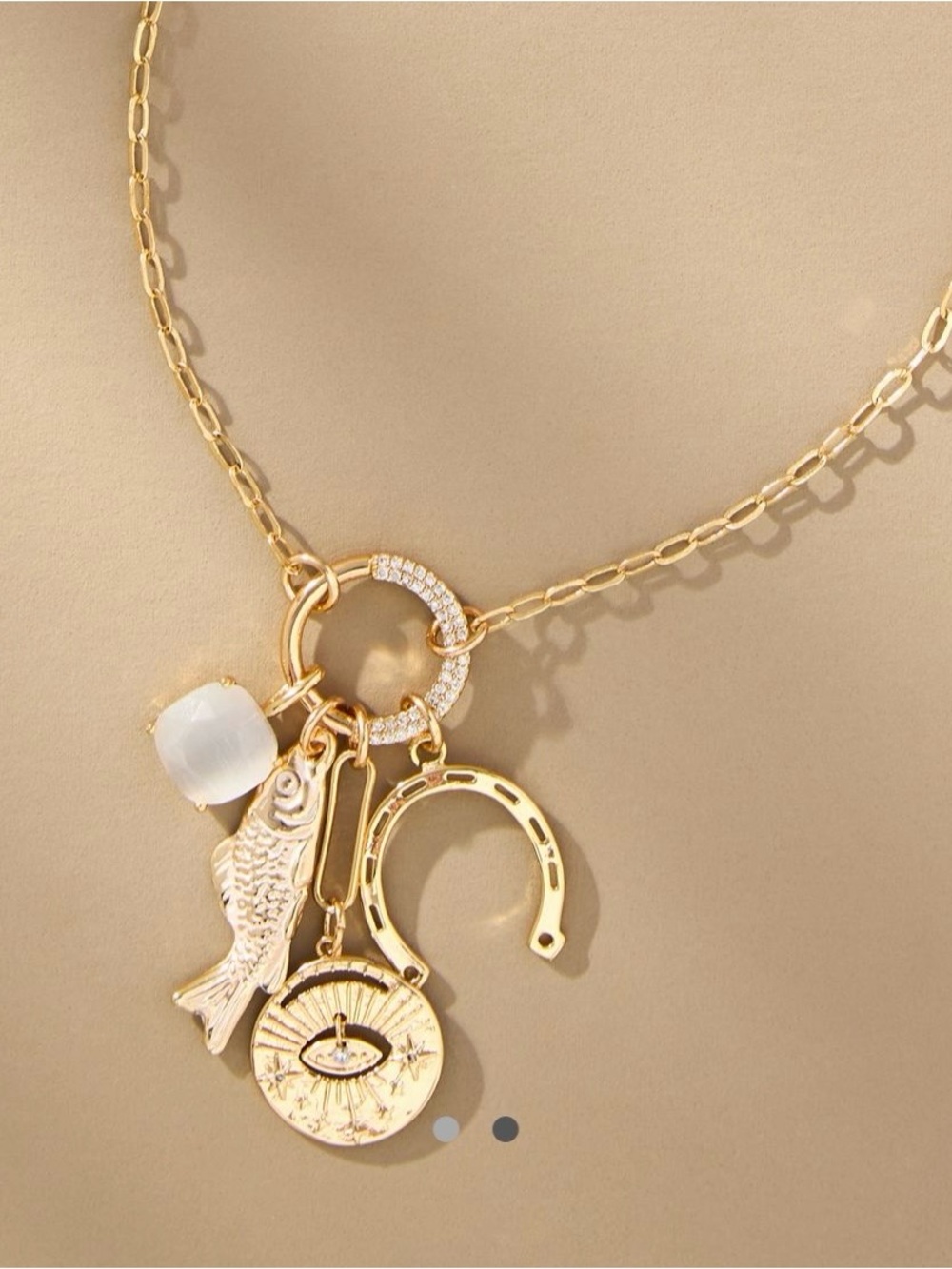 ANTHROPOLOGIE Cluster Charm Icon Necklace